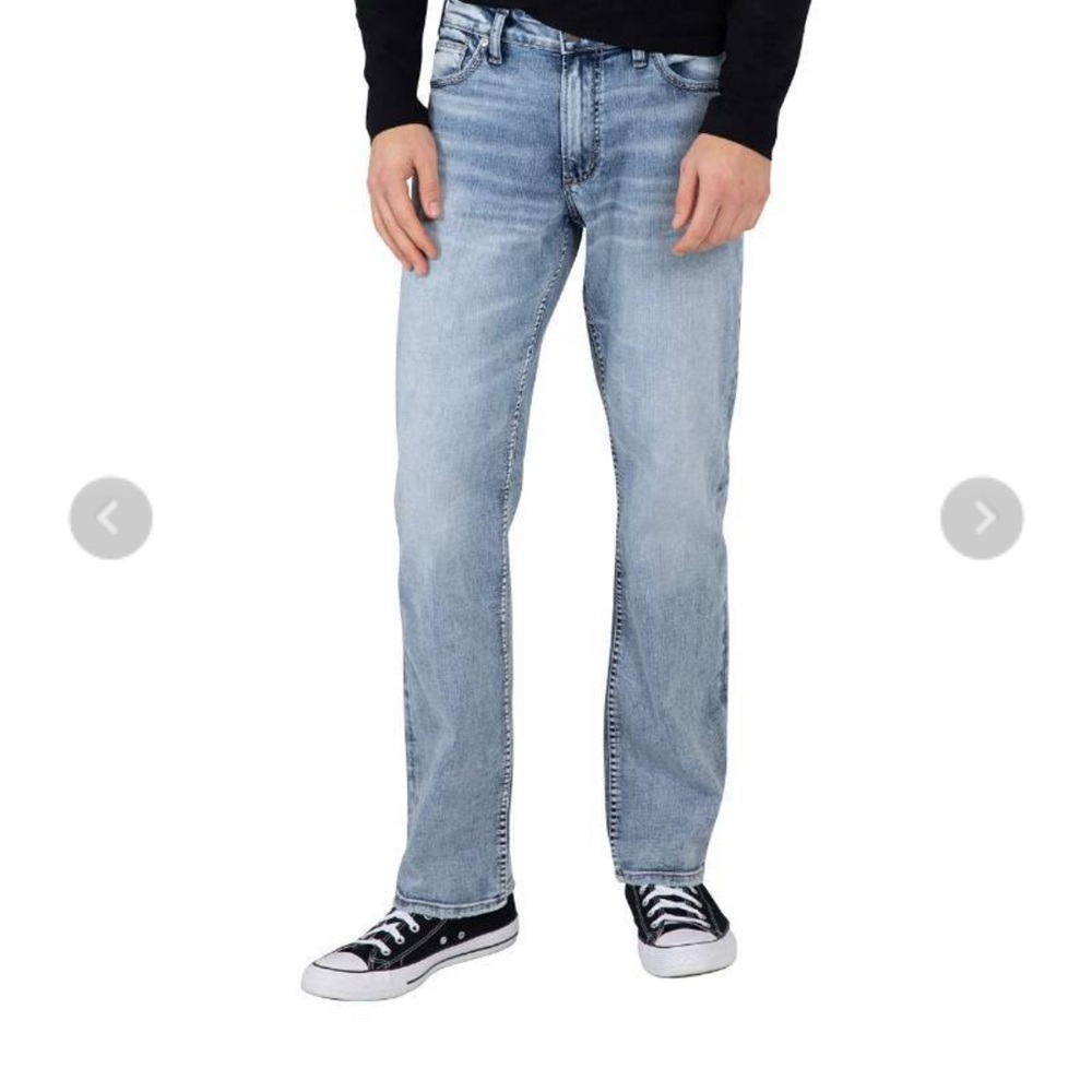 Silver Jeans Men's Grayson Classic Fit Straight Leg, Med. Eco Fabric, 38W x 30L